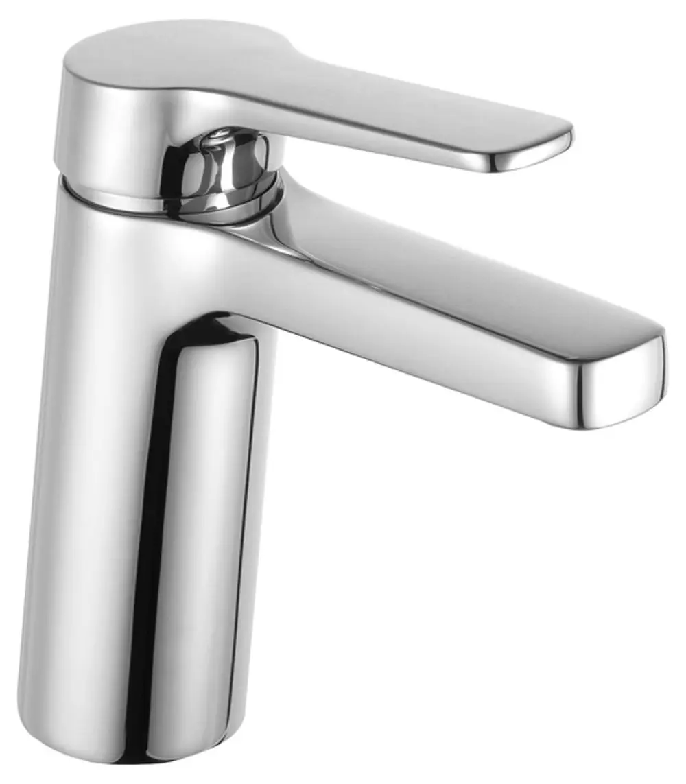 Verchromter Waschbeckenmischer von Keuco mit einem schlichten Hebelgriff und einem minimalistischen Design, geeignet für moderne Badezimmer.